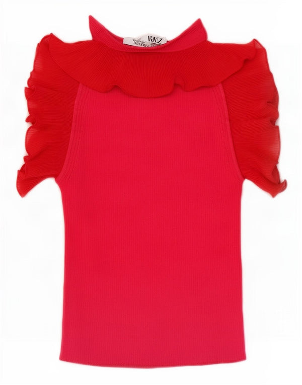 Zara Womens Crop Off Shoulder Μπλούζα Top UK 8 Small Pink Viscose