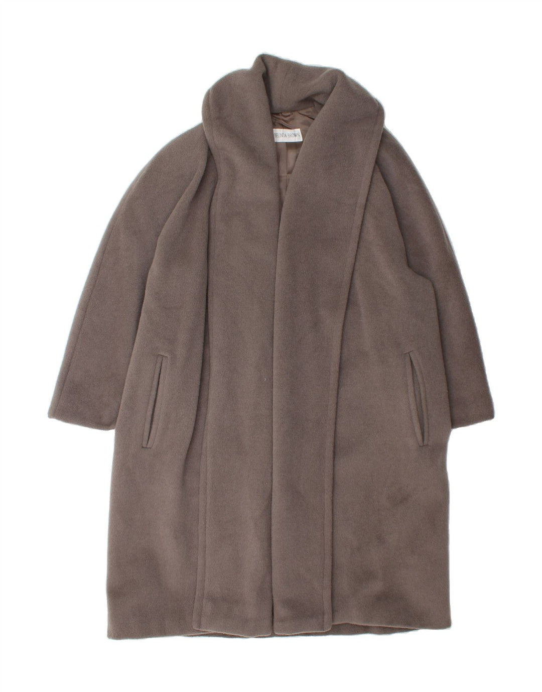 VINTAGE Γυναικείο Oversized Ανοιχτό Πανωφόρι IT 44 Μεσαίο Γκρι Μαλλί αλπακά