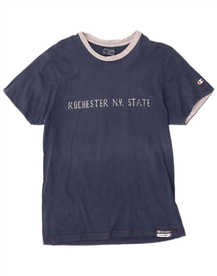 Ανδρικό T-shirt CHAMPION NY Rochester γραφικό μπλουζάκι μεσαίο μπλε βαμβακερό