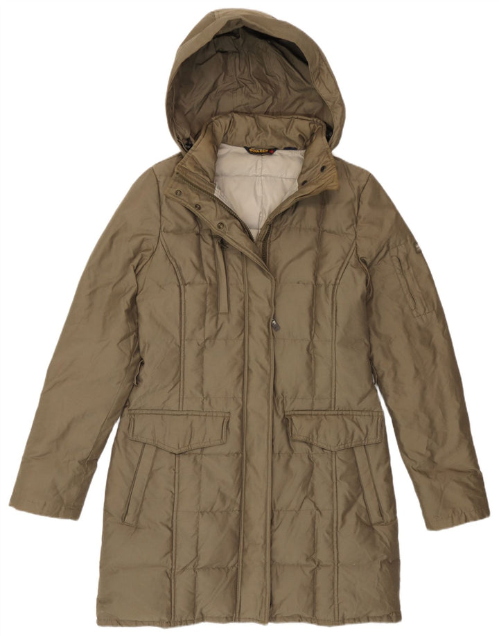 Woolrich Γυναικείο παλτό με κουκούλα με επένδυση UK 14 μεσαίο χακί βαμβάκι