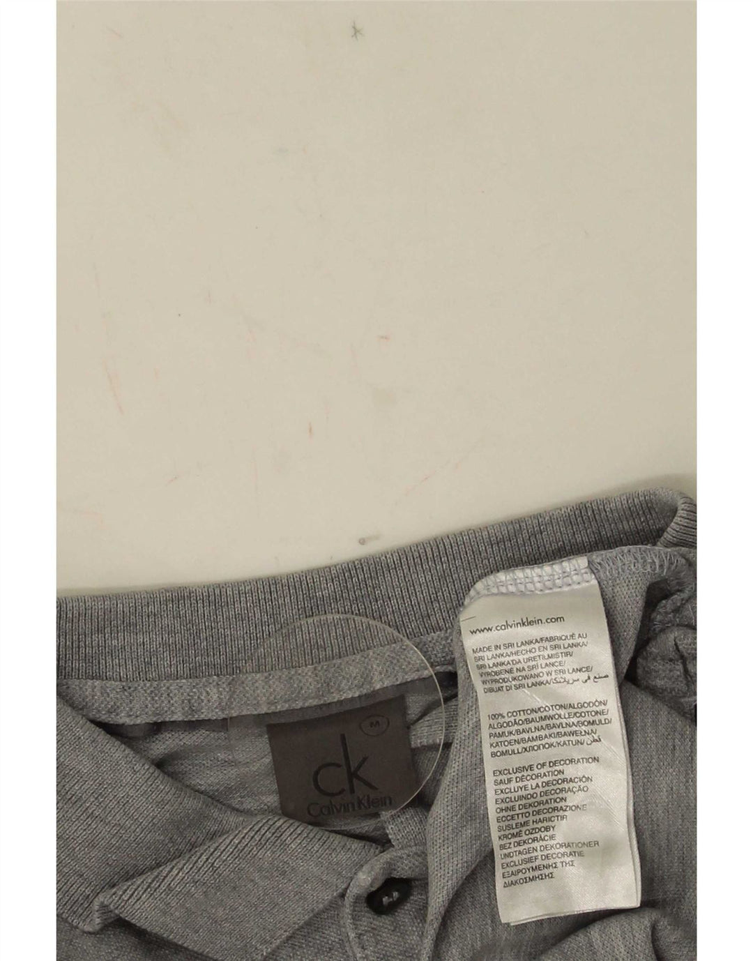 Ανδρικό πουκάμισο πόλο Calvin Klein, μεσαίο βαμβακερό γκρι