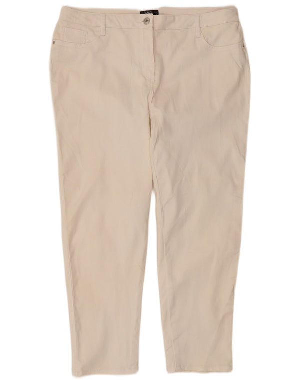 M&Co Γυναικείο κωνικό casual παντελόνι UK 18 XL W36 L25 λευκό βαμβακερό