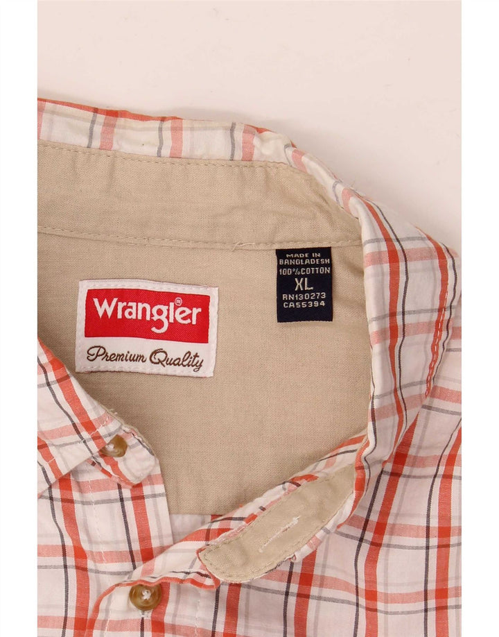 Ανδρικό κοντομάνικο πουκάμισο Wrangler XL Λευκό βαμβακερό