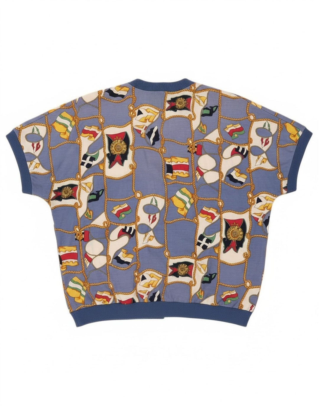 Ennedi Γυναικεία Abstract Pattern Ζακέτα με κοντό μανίκι IT 46 μεγάλο μπλε