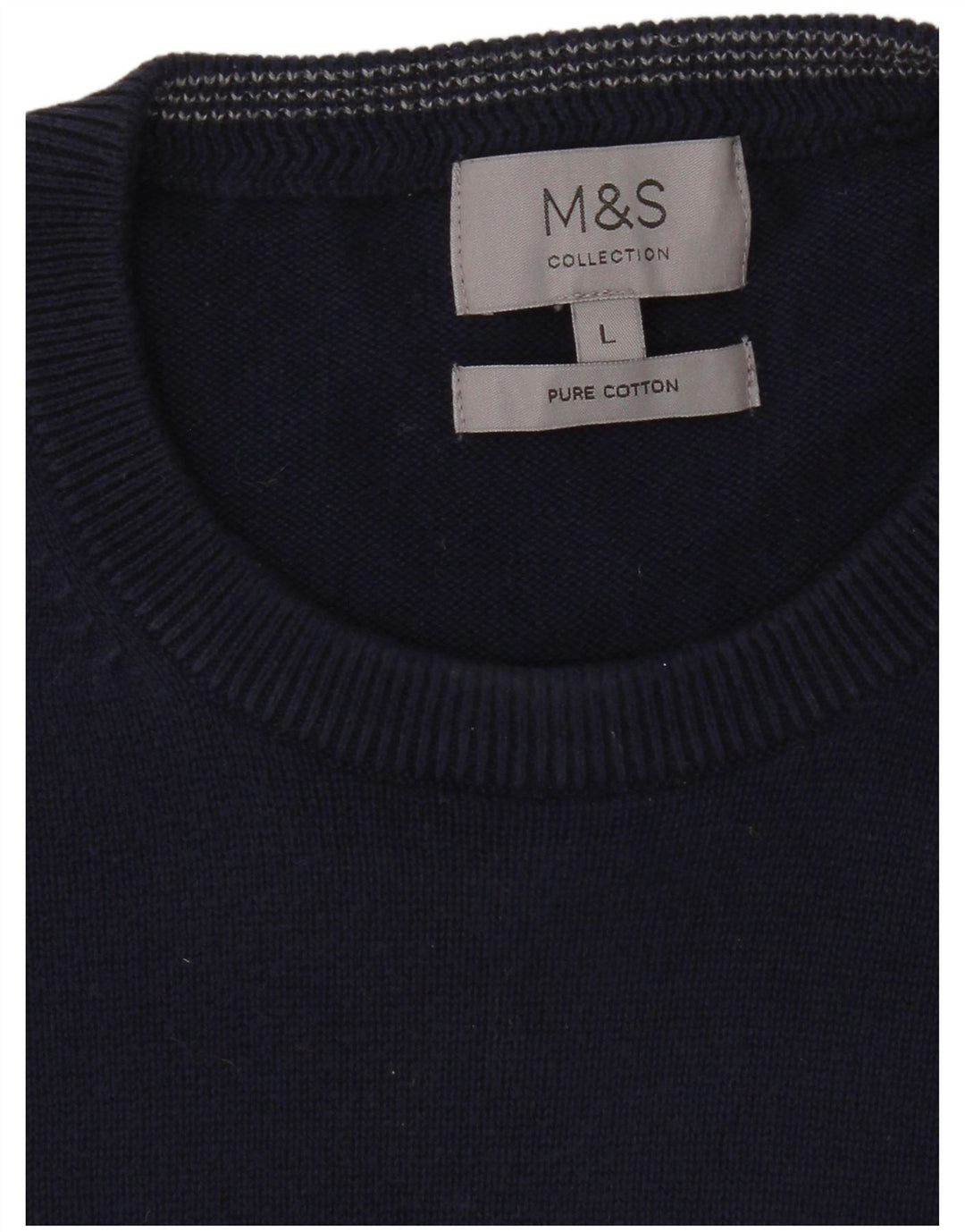 Marks & Spencer Ανδρικό πουλόβερ με λαιμόκοψη μεγάλου χρώματος, βαμβακερό