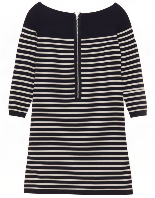 Γυναικείο φόρεμα Oasis Off Shoulder A-Line UK 10 Small Navy Blue ριγέ βαμβακερό
