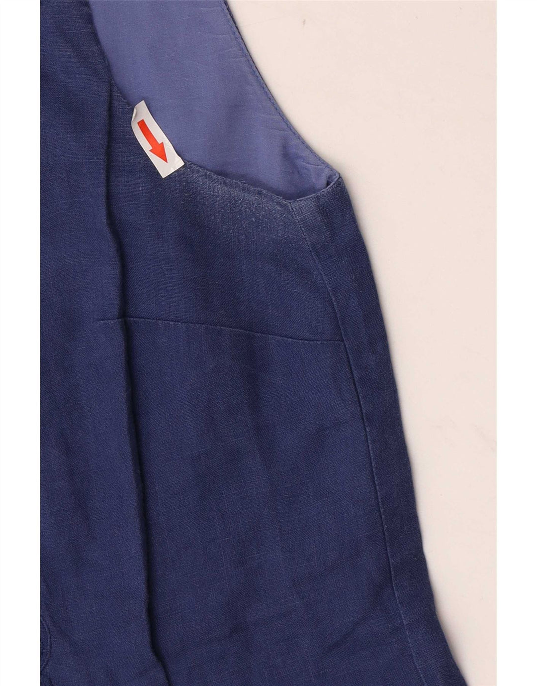 Γυναικείο αμάνικο βασικό φόρεμα παζλ UK 10 Small Navy Blue Floral λινό