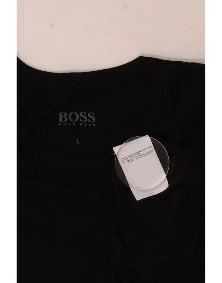 Ανδρικό T-Shirt Hugo Boss Top μεγάλο μαύρο βαμβακερό