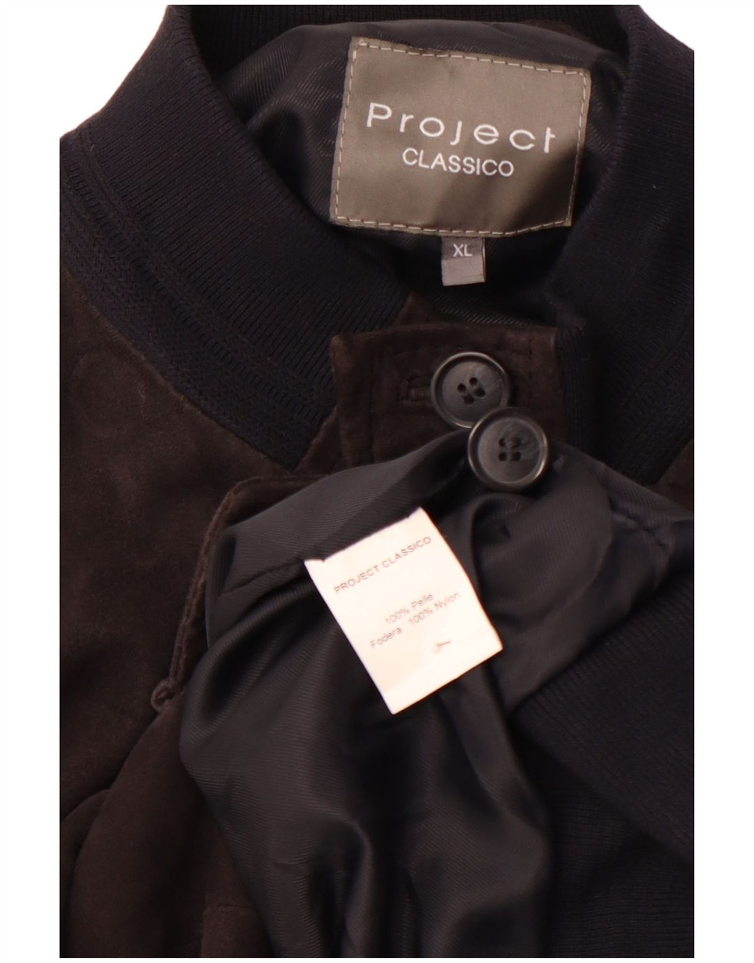 PROJECT CLASSICO Ανδρικό Suede Bomber Jacket UK 42 XL Καφέ Δερμάτινο