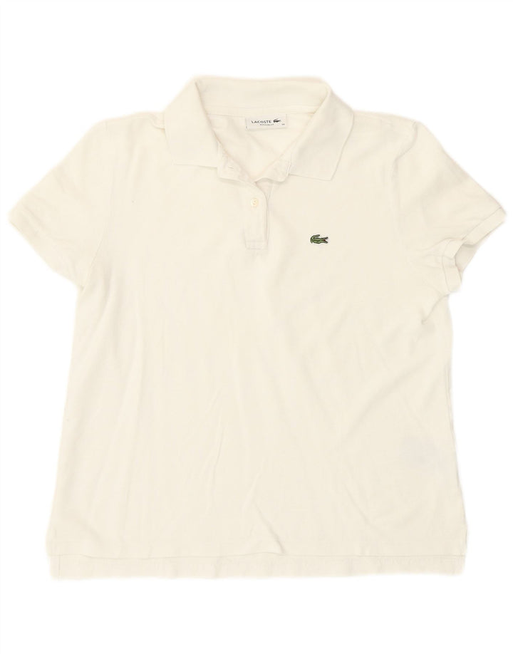 Lacoste Γυναικείο πουκάμισο Polo με κανονική εφαρμογή, Μέγεθος 38 Μεσαίο λευκό βαμβακερό