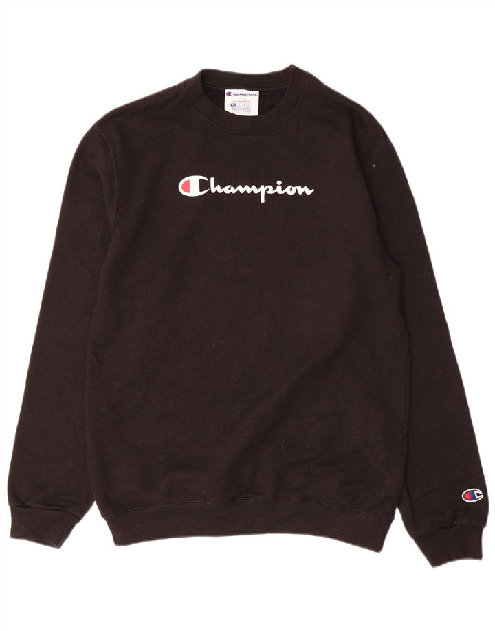 Champion Boys Graphic Sweatshirt Jumper 11-12 ετών Large Black Sports