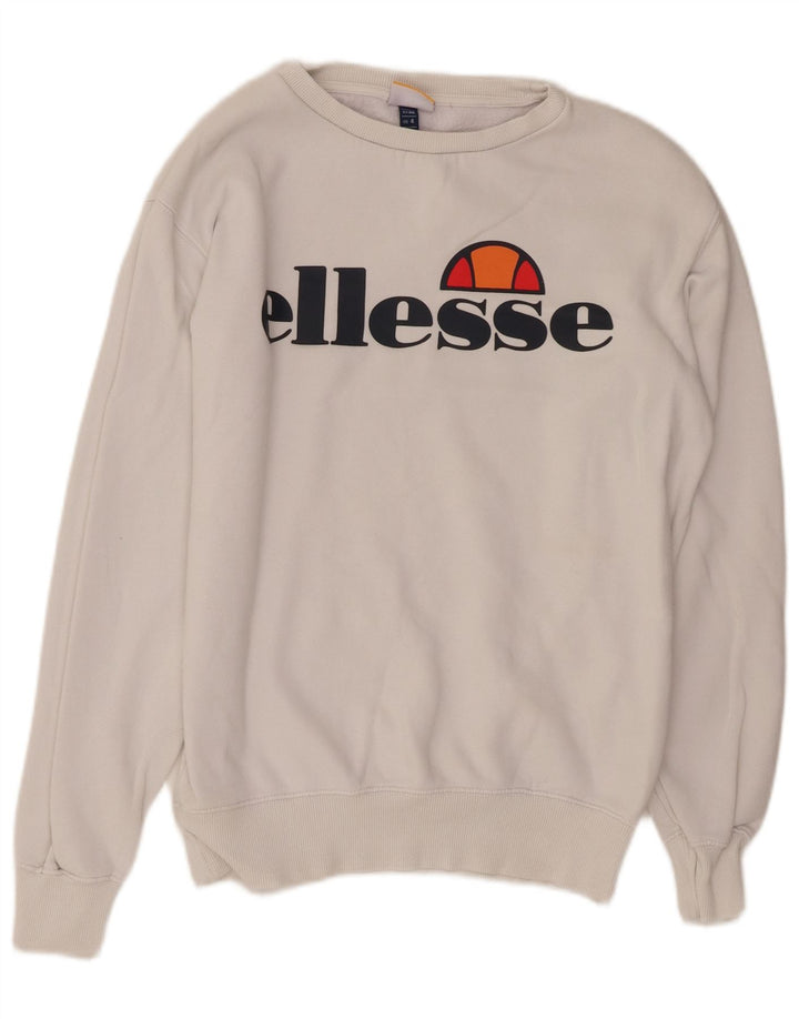 ELLESSE Γυναικείο Φούτερ γραφικό Oversized Jumper UK 8 Small White