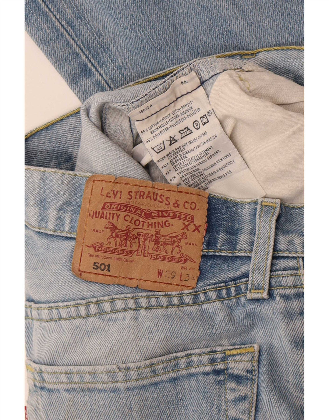 Levi's Womens 501 Straight Jeans W29 L31 Blue Cotton