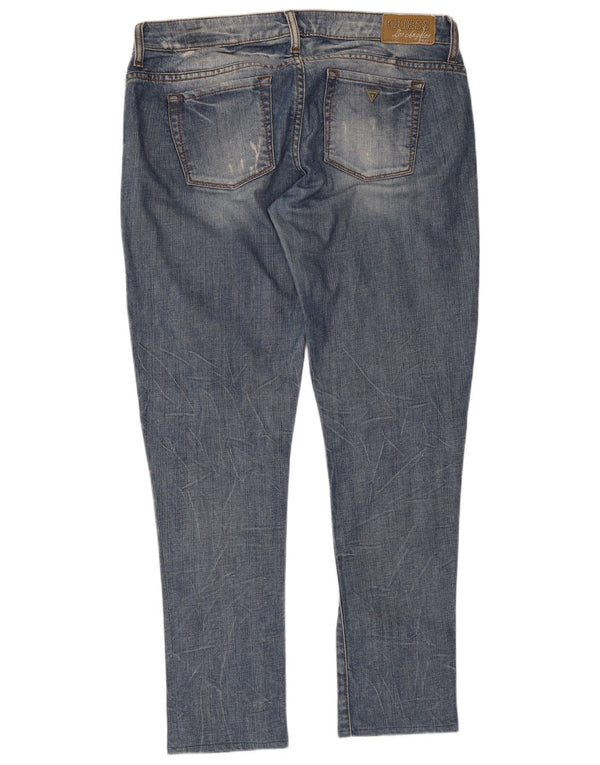 Guess Womens Distressed Slim Jeans W31 L29 Blue Cotton