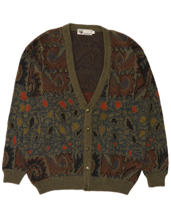 gio ferrari Ανδρική ζακέτα πουλόβερ IT 52 Large Green Paisley Wool