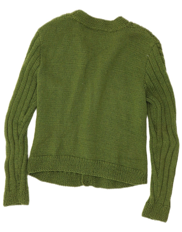 Vintage Γυναικείο Crop Cardigan πουλόβερ UK 10 Small Green
