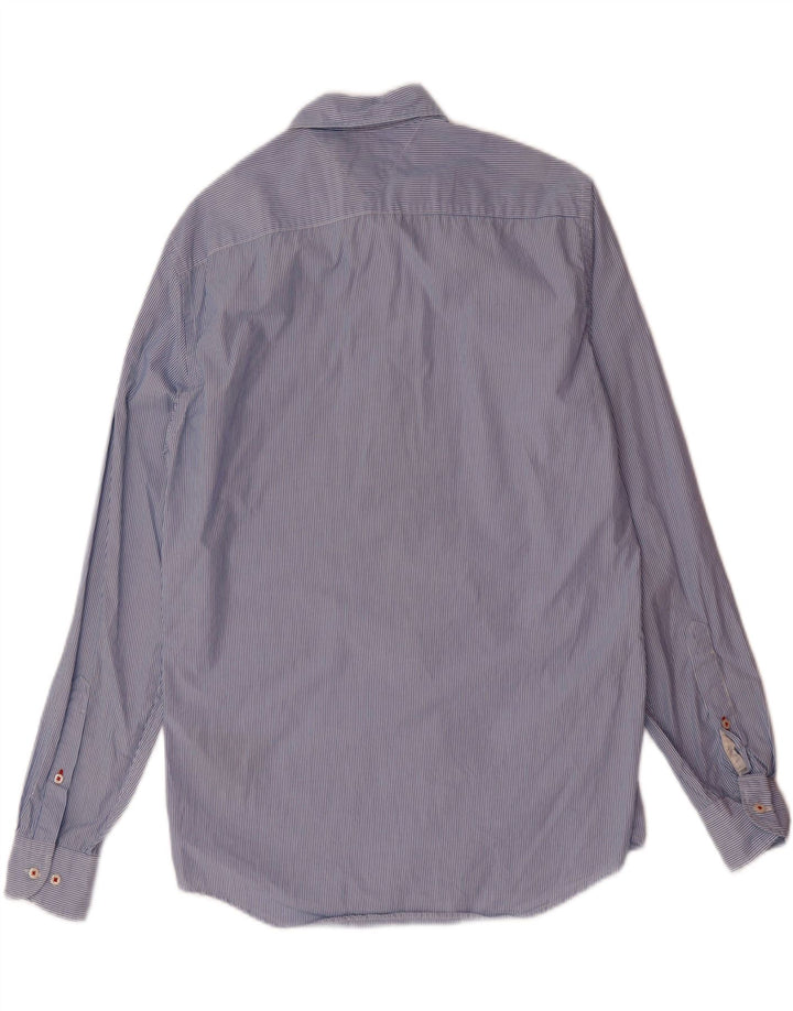 TOMMY HILFIGER Mens Regular Fit Shirt Medium Blue Pinstripe Cotton Vintage Tommy Hilfiger and Second-Hand Tommy Hilfiger from Messina Hembry 