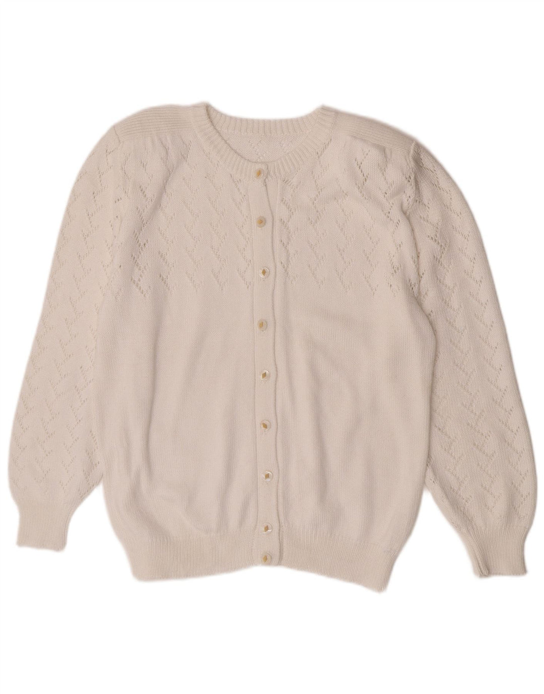 Vintage γυναικεία ζακέτα πουλόβερ UK 14 Medium White