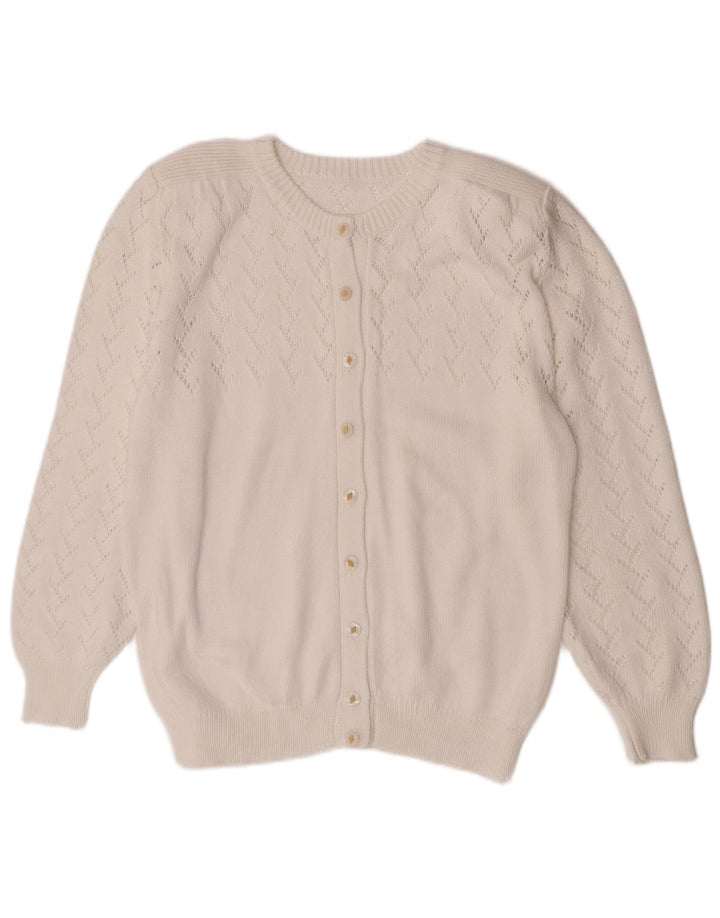 Vintage γυναικεία ζακέτα πουλόβερ UK 14 Medium White
