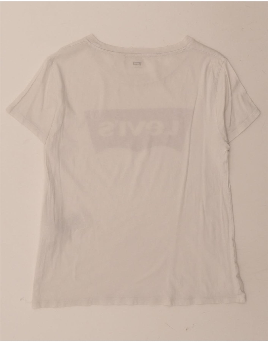 LEVI'S Womens Graphic T-Shirt Top UK 12 Medium White Cotton Vintage Levi's and Second-Hand Levi's from Messina Hembry 