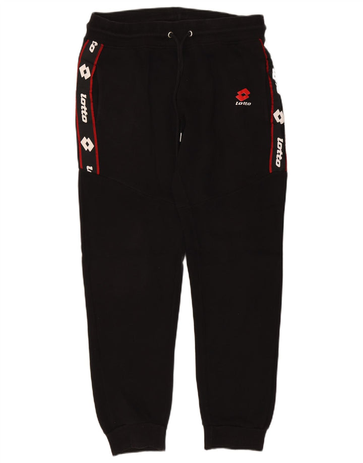 Ανδρική φόρμα LOTTO γραφική φόρμα παντελόνι Joggers μεσαίο μαύρο βαμβακερό
