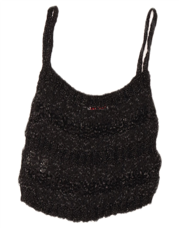 Codice Womens Crop See Through Cami Top 8 Small Grey Flecked Polyamide