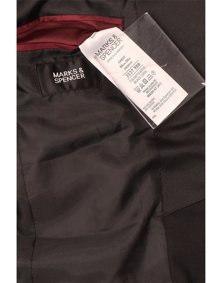 Marks & Spencer Ανδρικό μπουφάν blazer UK 34 μικρό μαύρο πολυεστέρα