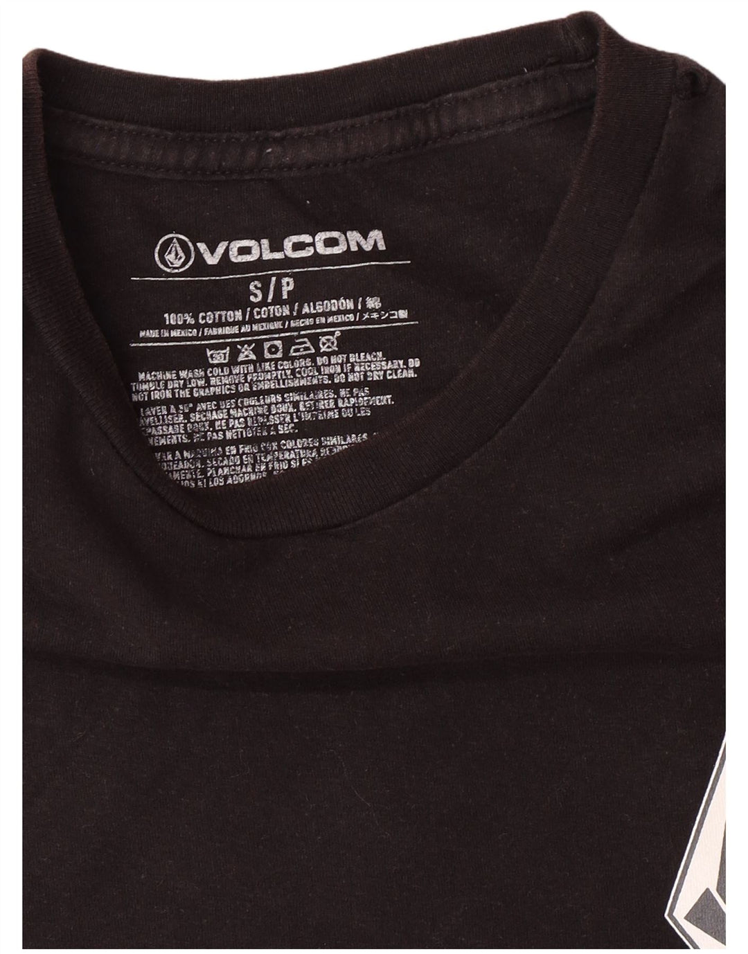 Ανδρικό γραφικό T-Shirt VOLCOM Top Μικρό μαύρο βαμβακερό