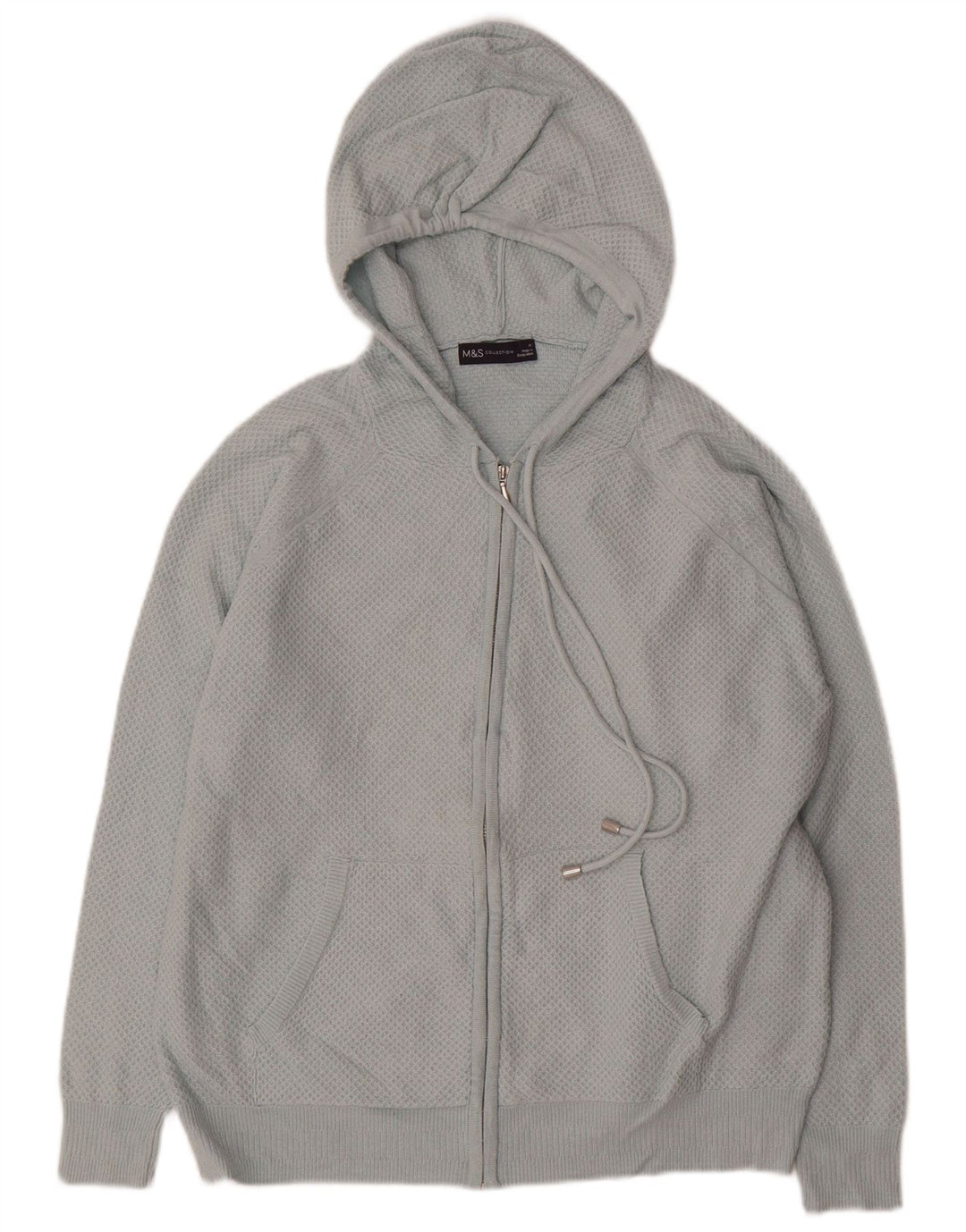 Γυναικείο πουλόβερ ζακέτα με κουκούλα Marks & Spencer UK 14 Medium Blue