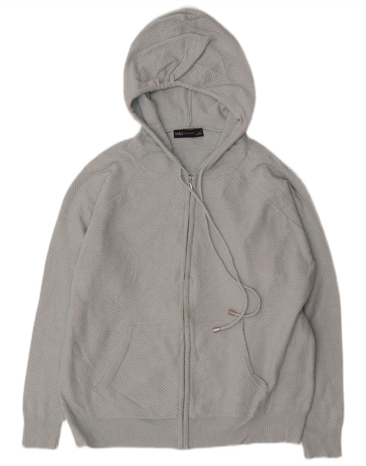 Γυναικείο πουλόβερ ζακέτα με κουκούλα Marks & Spencer UK 14 Medium Blue