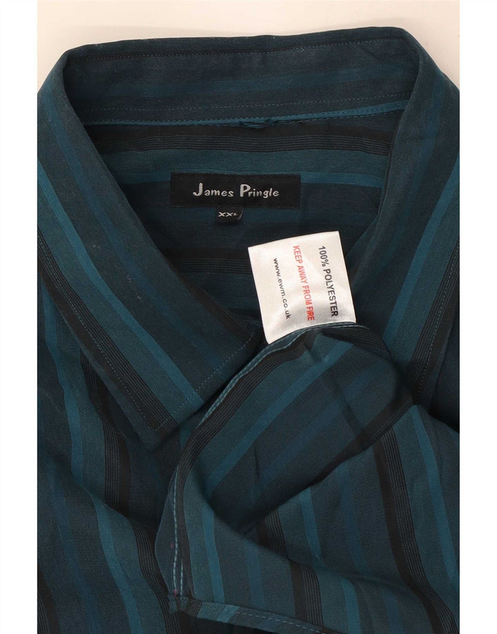 James Pringle Ανδρικό Πουκάμισο 2XL Μπλε Πολυεστέρας