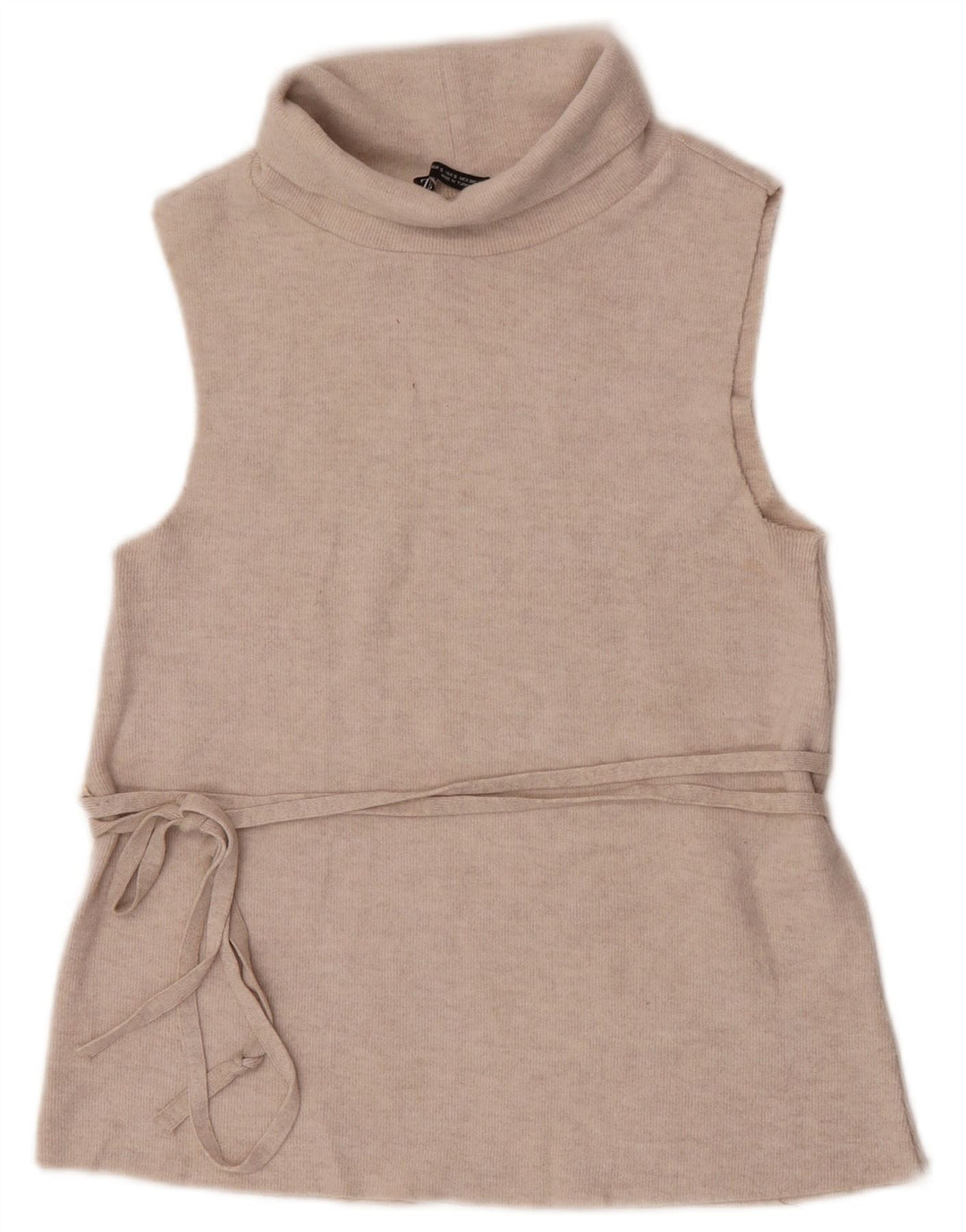 Zara Γυναικείο Γιλέκο Tank Top UK 8 Small Beige Polyester