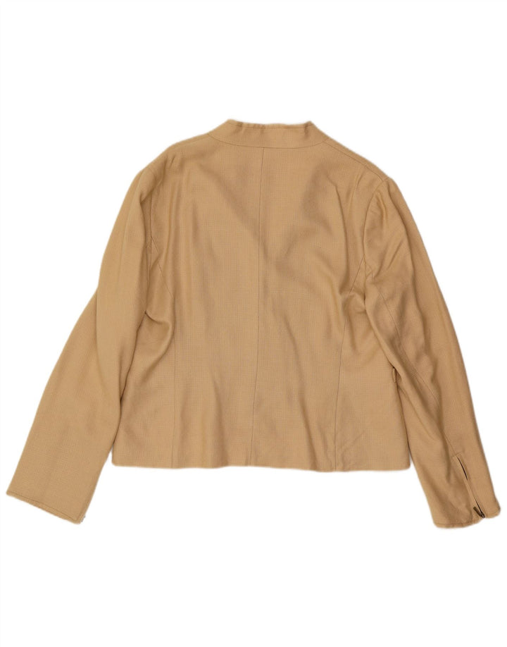 ZARA Womens Blazer Jacket EU 44 XL Beige Rayon