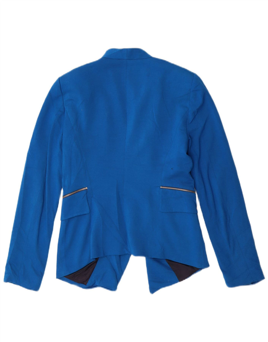 Zara Γυναικείο Open Blazer Jacket UK 12 Medium Blue Polyester