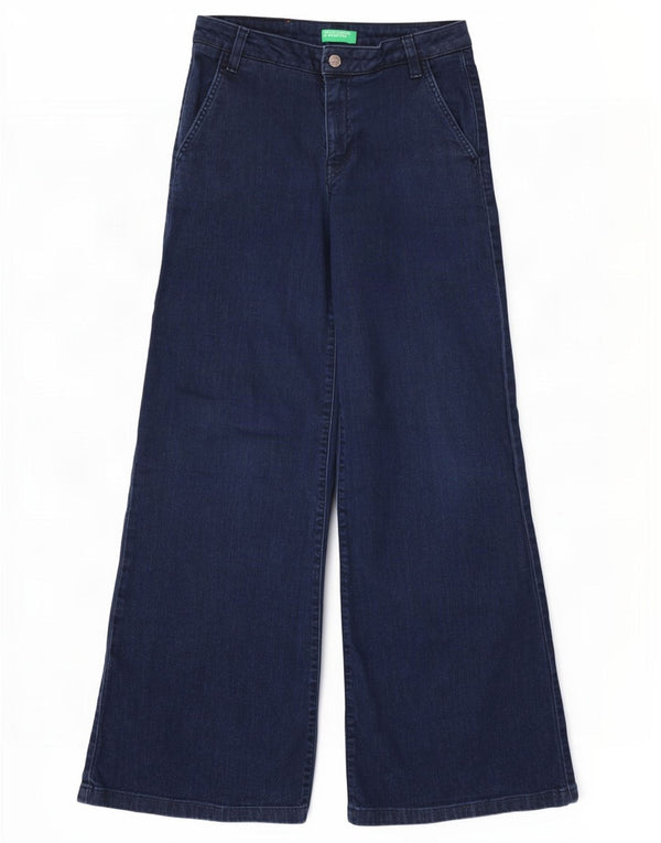 Γυναικεία φαρδιά τζιν Benetton UK 10 Small W28 L31 Navy Blue