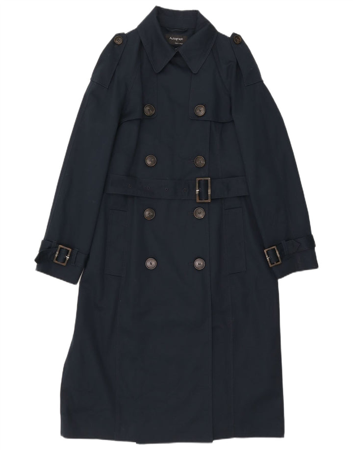 Marks & Spencer Γυναικεία καμπαρντίνα UK 12 Medium Navy Blue Cotton