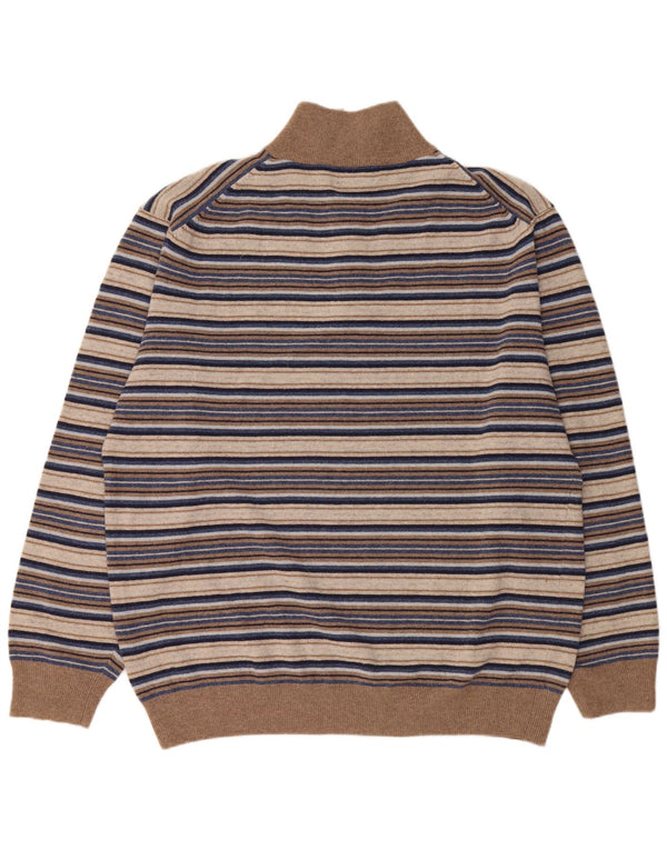 Kappa Ανδρικό πουλόβερ με φερμουάρ 3XL μαλλί πολύχρωμο ριγέ