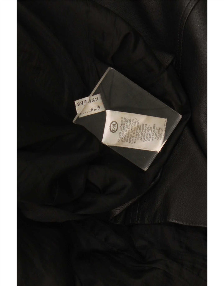C&A Γυναικείο Δερμάτινο Παλτό UK 12 Μεσαίο Μαύρο