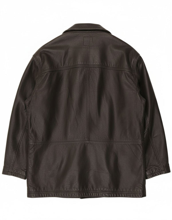 Trapper Ανδρικό Δερμάτινο Μπουφάν EU 52 XL Μαύρο Δερμάτινο