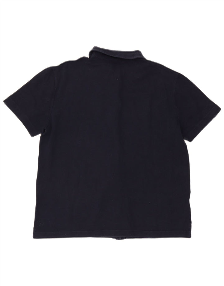 FRED PERRY Γυναικείο κοντομάνικο πουκάμισο UK 18 XL Navy Blue βαμβακερό