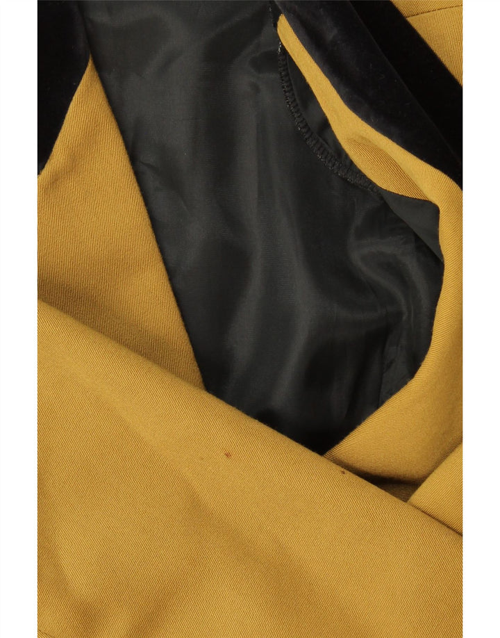 Vintage γυναικείο παλτό με διπλό στήθος IT 44 Medium Khaki Colourblock μαλλί