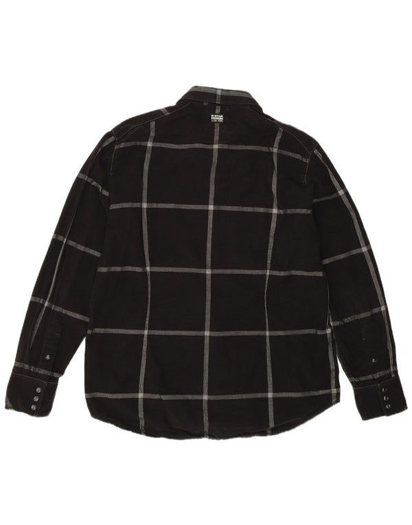 Ανδρικό κοτλέ πουκάμισο G-Star XL Μαύρο καρό βαμβακερό