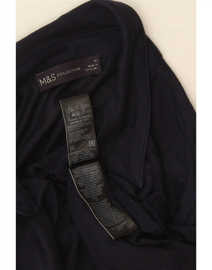 Marks & Spencer Γυναικείο πουκάμισο UK 10 Small Navy Blue Viscose
