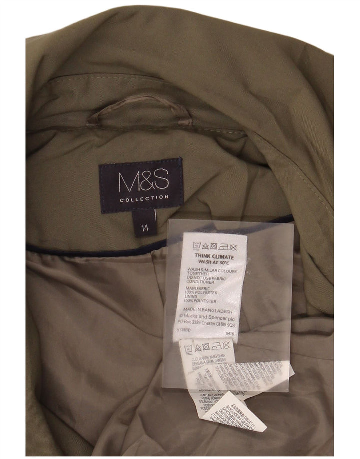 Marks & Spencer Γυναικεία καμπαρντίνα UK 14 Large Khaki Polyester