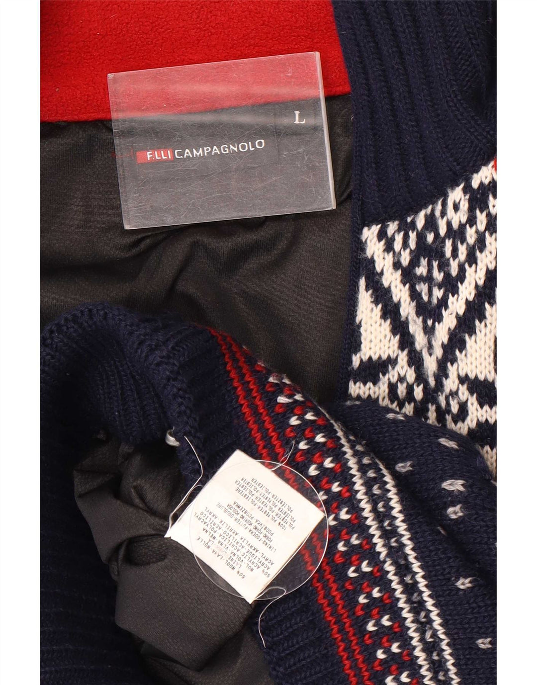 Ανδρικό πουλόβερ ζακέτα Campagnolo Μεγάλο Navy Blue Fair Isle Wool