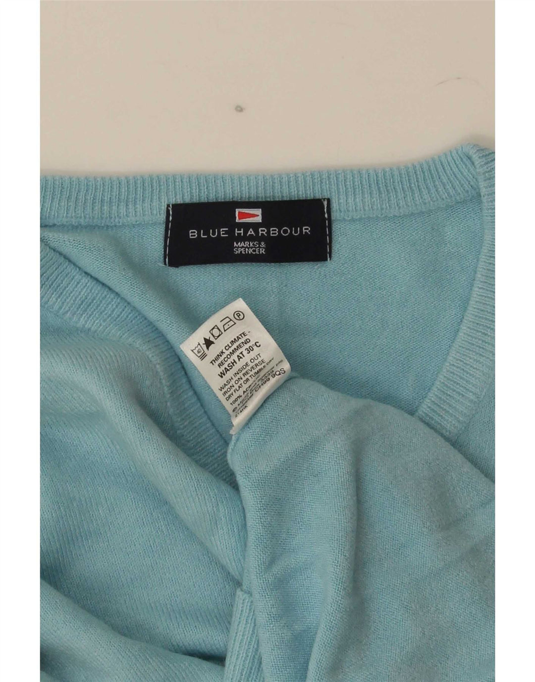 Ανδρικό πουλόβερ Marks & Spencer Blue Harbor με λαιμόκοψη με λαιμόκοψη μεγάλο ακρυλικό