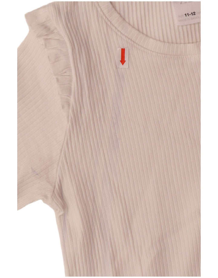 Zara Girls T-Shirt Top 11-12 Years Λευκό