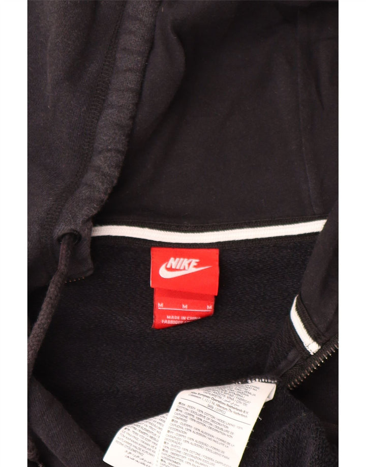 Ανδρικό πουλόβερ Nike με φερμουάρ, μεσαίο μαύρο βαμβακερό