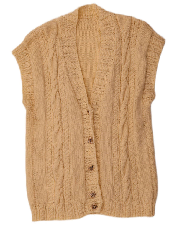 Vintage γυναικείο αμάνικο πουλόβερ UK 20 2XL Beige