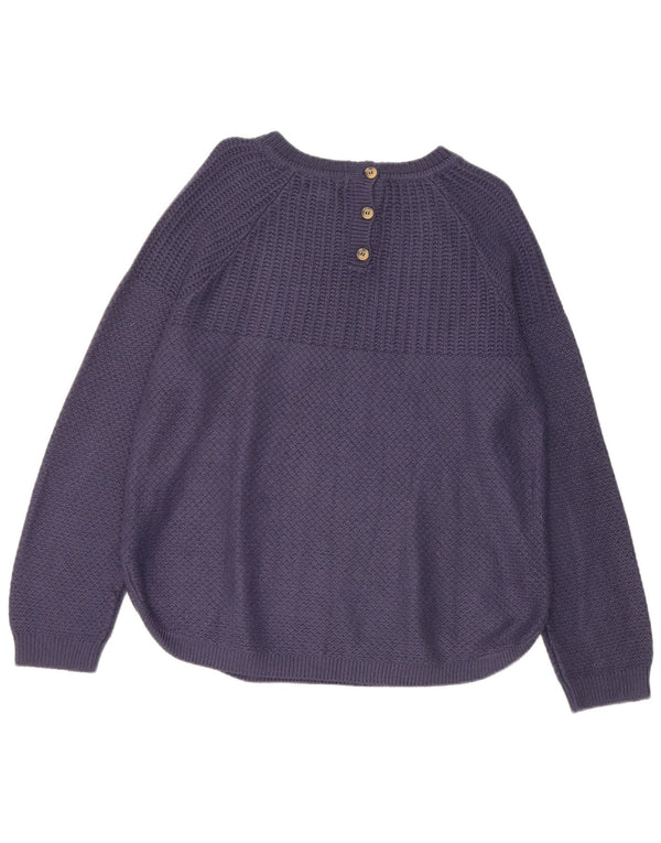 Fat Face Womens Boat Neck Jumper Sweater UK 14 Large Navy Blue Viscose